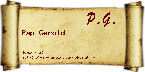 Pap Gerold névjegykártya